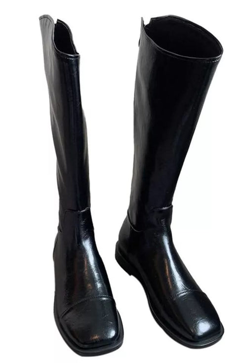 Fashion Low Heel Square Toe Knee Boots